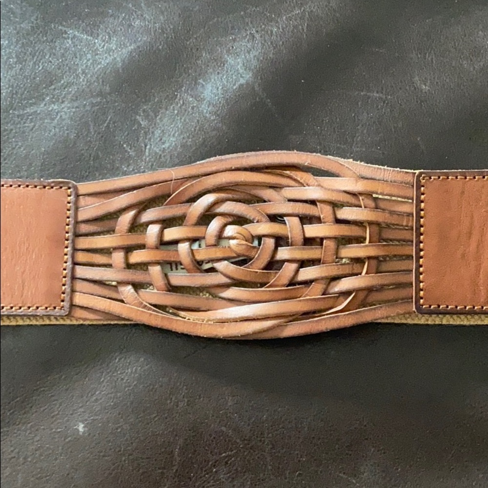 Brown leather fossil belt